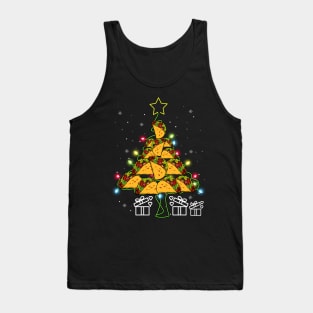 Funny Tacos Christmas Tree Lights Ugly Christmas Sweater Tank Top